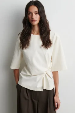 Arkai Drape Tee Eggnog