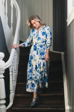Asina LS Long Shirt Dress Star White Emula