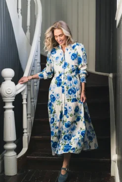 Asina LS Long Shirt Dress Star White Emula