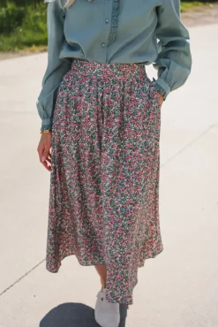 Astrid HW Skirt C Green Flower