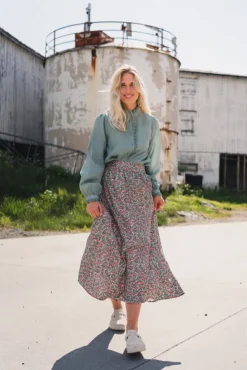 Astrid HW Skirt C Green Flower
