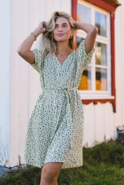 Astrid 2/4 V Shirt Dress Eng Ivy Flower