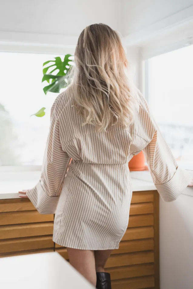 Atari Dress Oat Stripe
