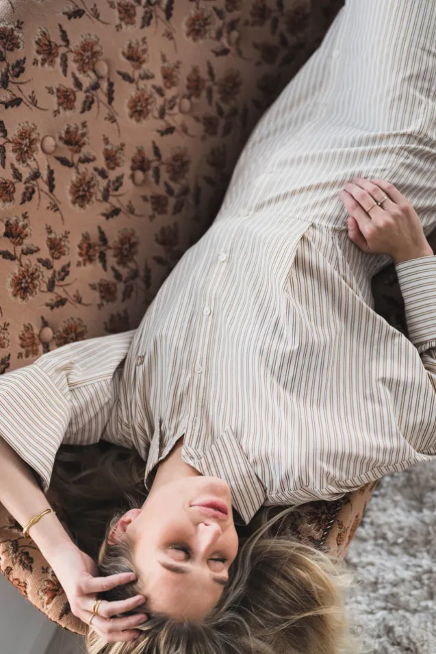 Atari Dress Oat Stripe