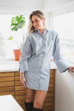 Atari Dress Sky Stripe