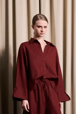 Atari Linen Shirt Rust Red