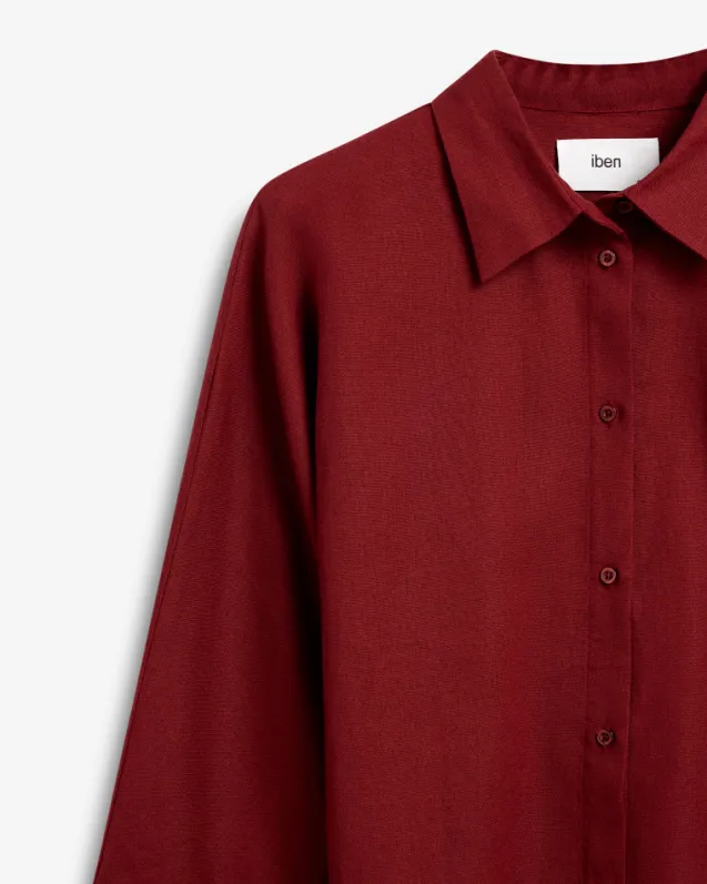 Atari Linen Shirt Rust Red