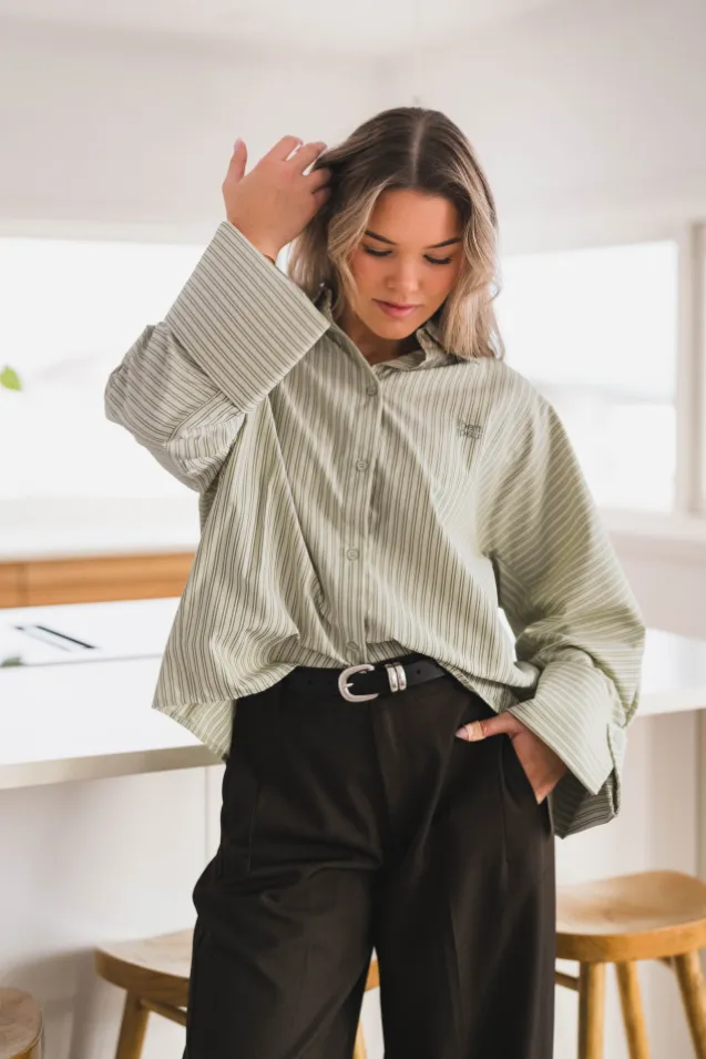 Atari Shirt Sage Stripe