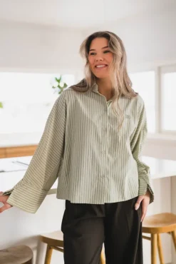Atari Shirt Sage Stripe