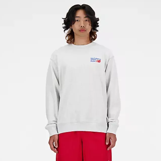 Athletics Premium Logo Crew Ash Heather