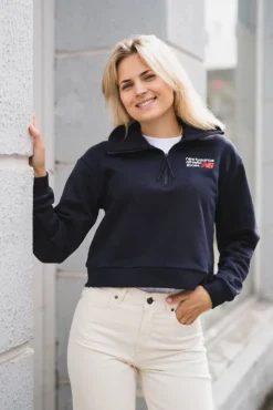 Athletics Premium Logo Half Zip Dark Night
