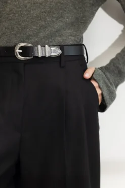 Aubrey Belt Black Silver