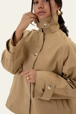 Avaic Short Trenchcoat Dark Beige