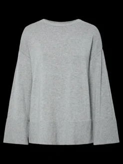 Babette LS O-Neck Knit Pullover Medium Grey Melange