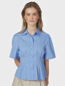 Balara Stripe Poplin Shirt Light Blue