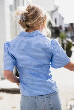 Balara Stripe Poplin Shirt Light Blue