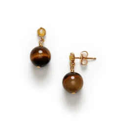 Ball Earring Eye Of The Tiger Gold