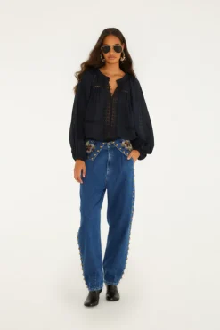 Baloon Gold And Blue Denim