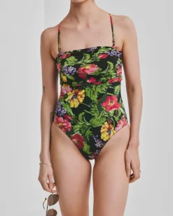 Bandeau Swimsuit Midnight Bloom