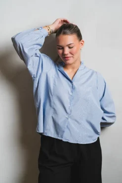 Barba Striped Blouse Light Blue