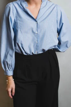 Barba Striped Blouse Light Blue