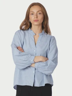 Barba Striped Blouse Light Blue