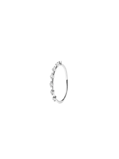 Beaded Zirconia Stacker Ring Silver