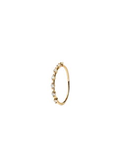 Beaded Zirconia Stacker Ring Gold