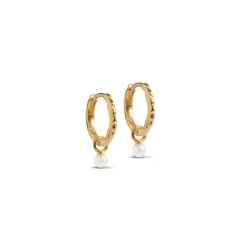 Belle Hoops Pearl Gold