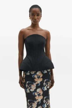 Bellina Sculpted Corset Top Black