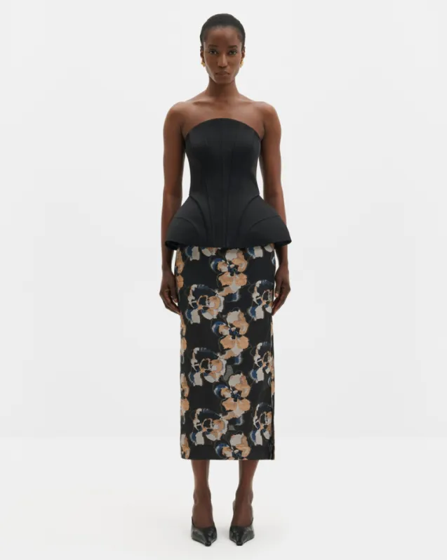 Bellina Sculpted Corset Top Black
