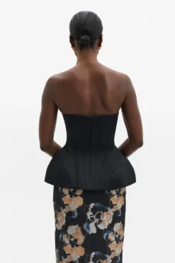 Bellina Sculpted Corset Top Black