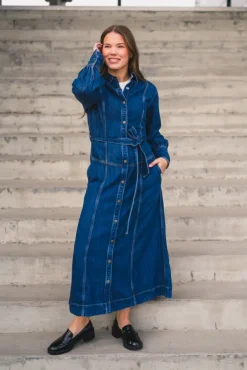 Belted Long Dress Frosted Over