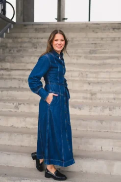 Belted Long Dress Frosted Over