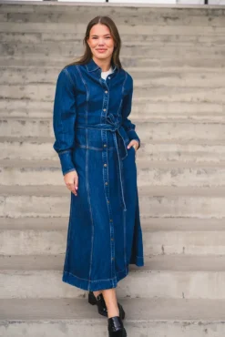 Belted Long Dress Frosted Over