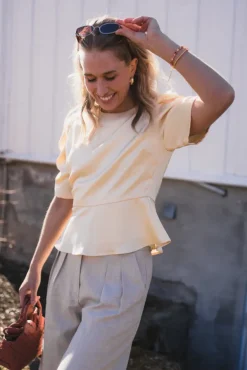 Benua Heavy Sateen Blouse Light Yellow