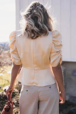 Benua Heavy Sateen Blouse Light Yellow