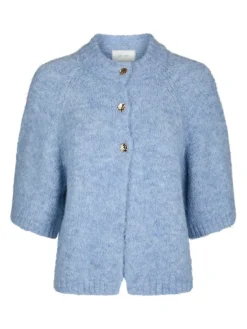 Benuta Fluffy Knit Cardigan Dusty Blue