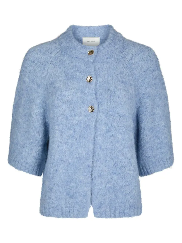 Benuta Fluffy Knit Cardigan Dusty Blue