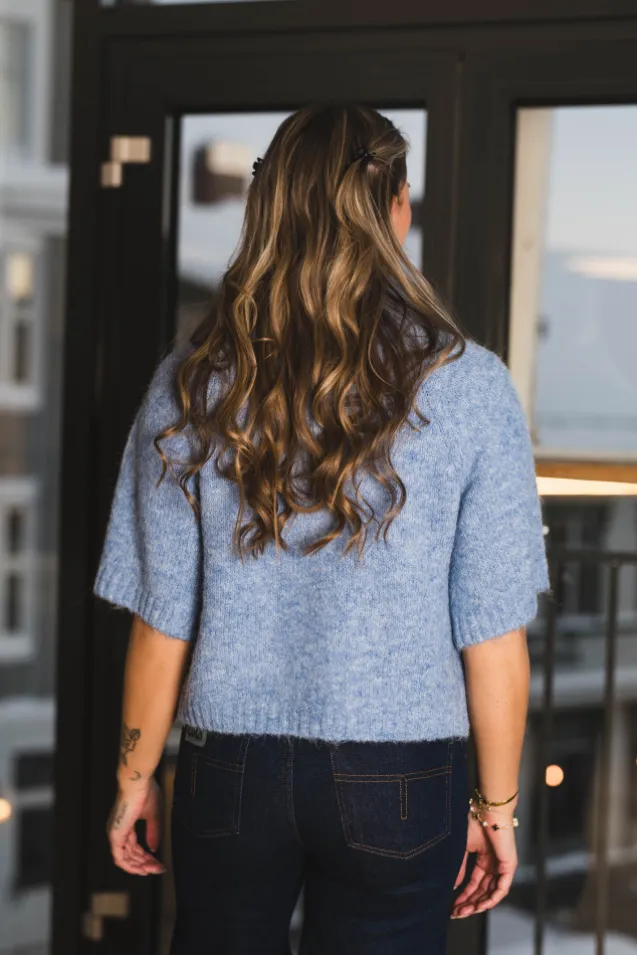 Benuta Fluffy Knit Cardigan Dusty Blue