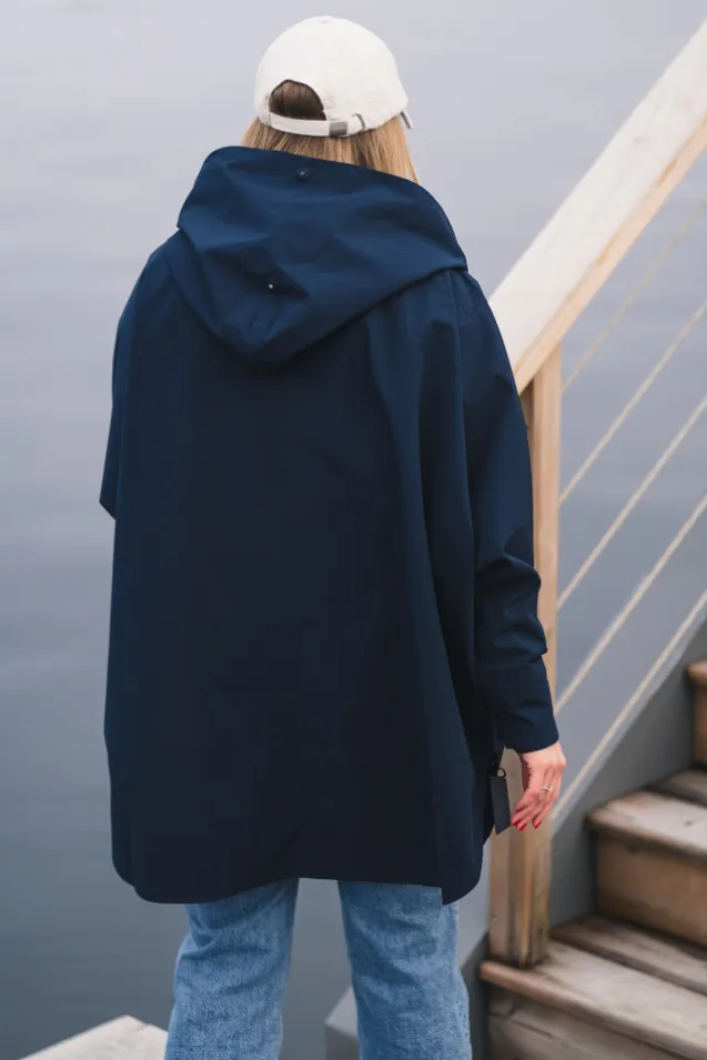 Bergen Poncho Dark Navy