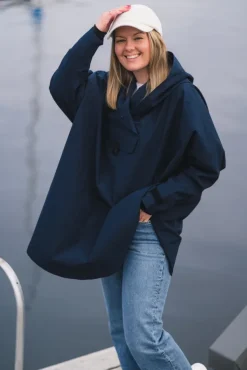 Bergen Poncho Dark Navy