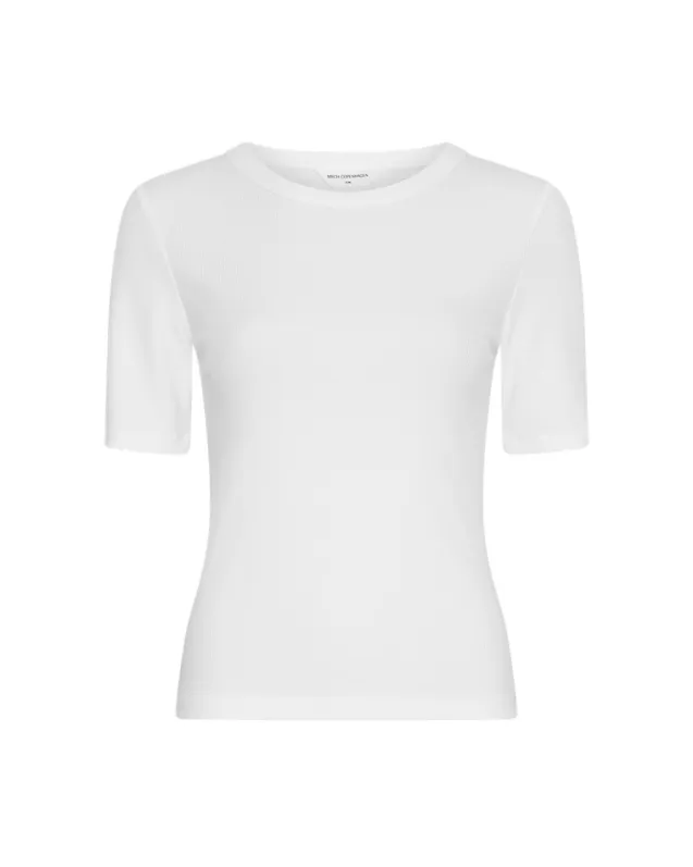 Betrina Rib 2/4 Tee Bright White