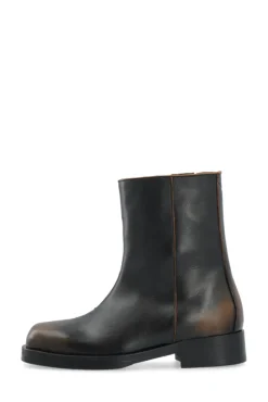 Betty Zip Boot Distressed Leather Brown