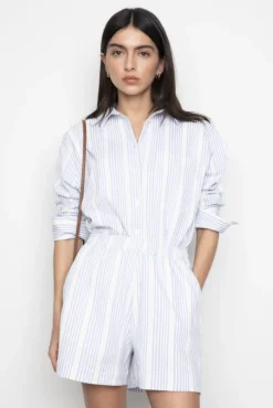 Bibi Crepe Shirt Blue Stripe