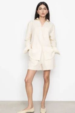 Bibi Crepe Shirt Light Yellow Stripe