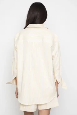 Bibi Crepe Shirt Light Yellow Stripe