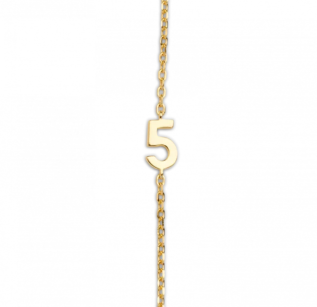 Big Number Necklace Gold - 50L - 5