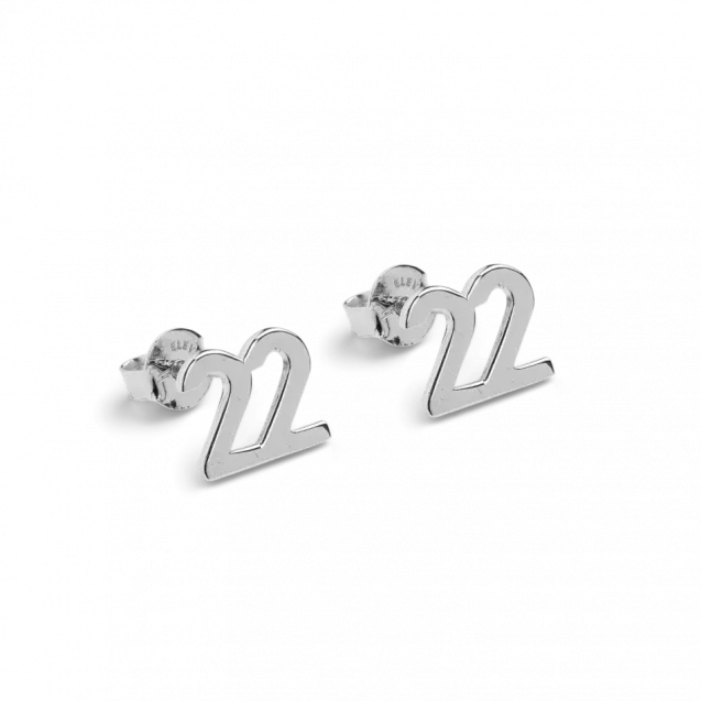 Big Number Studs Silver - 8
