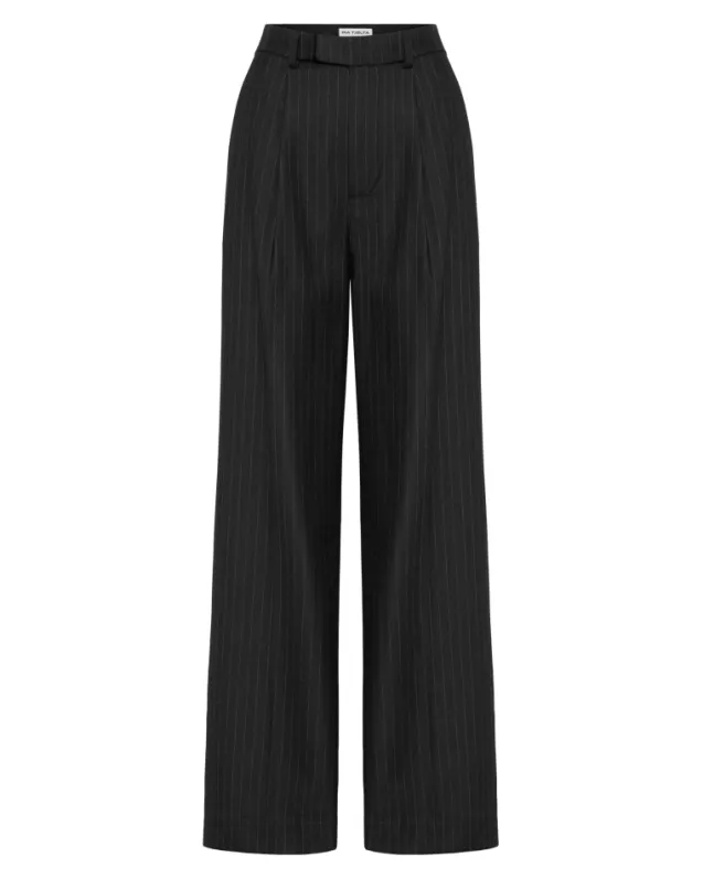 Billie Pinstripe Black